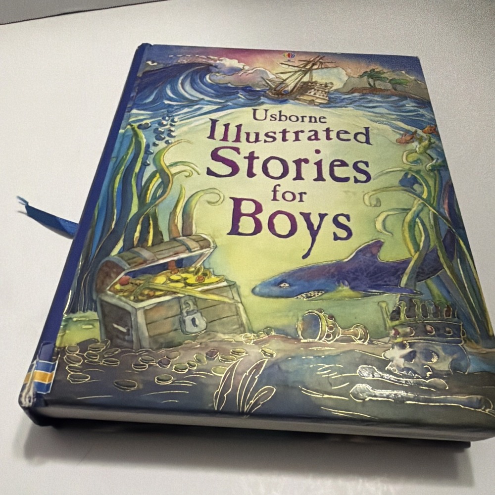 Usborne Illustrated Stories for Boys Hardcover Anthology Pirates Treasure Island